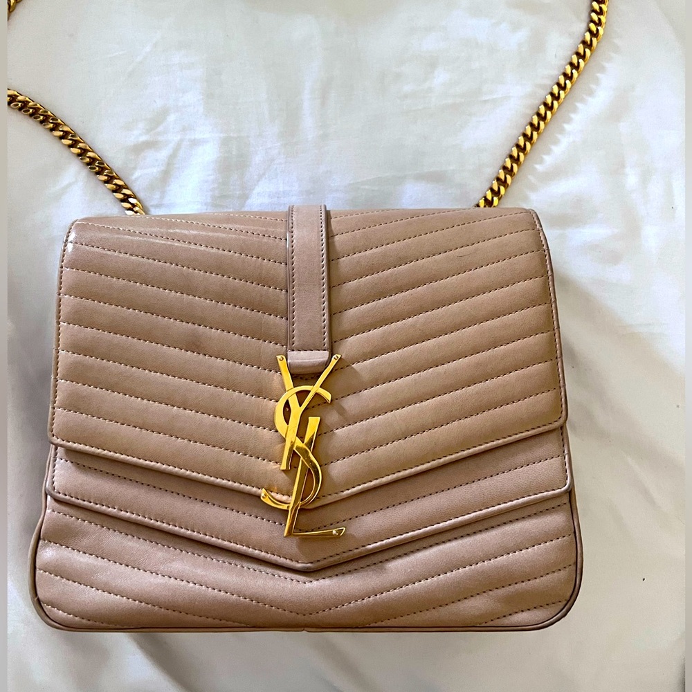 Saint Laurent YSL nude beige cream camel Sulpice handbag